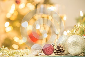 Christmas decoration on abstract background