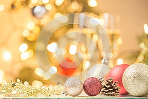 Christmas decoration on abstract background