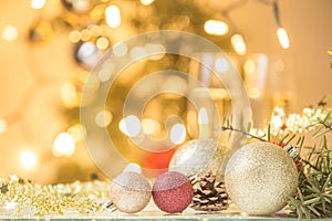 Christmas decoration on abstract background