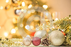 Christmas decoration on abstract background