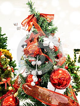 Christmas decoration with artificial pine tree