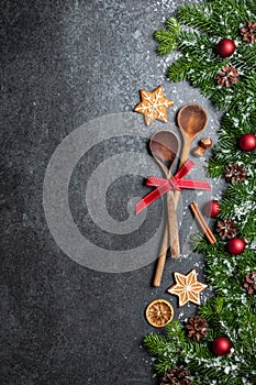 Christmas decoration background. Christmas cooking concept