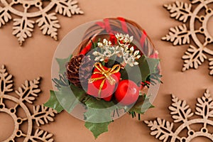 Christmas decoration background copy space