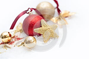 Christmas decoration with balls and stars