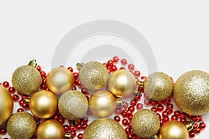 Christmas decoration, balls, white background