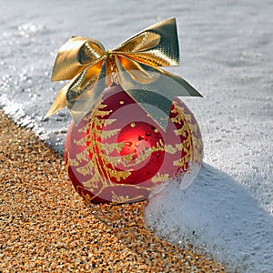 Christmas decoration on the beach