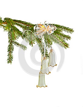 Christmas decoration with bells isolated