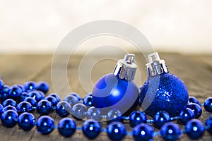 Christmas decorations, silver and blue