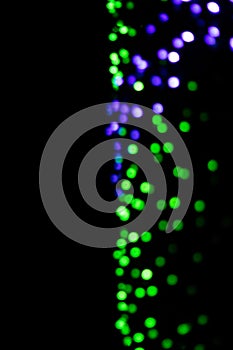 Christmas decoration, bokeh, green and blue lights, background illuminated