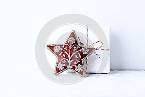 Christmas decoration on bright background