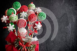 Christmas decoration on cake pops