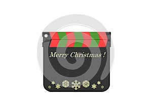 Christmas decoration clapperboard with message space