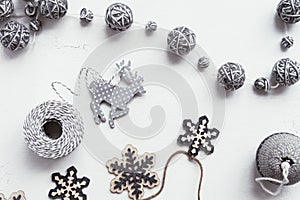 Christmas decoration colour themes: Grey textures