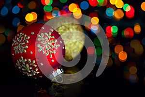 Christmas decoration on defocused lights