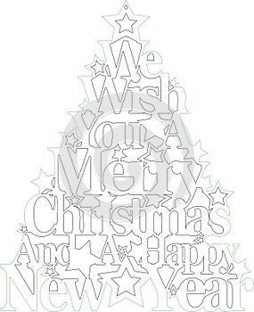 Christmas Decoration Digital Vector File for Laser Cutter.