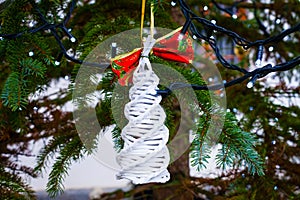 Christmas decoration element on branch