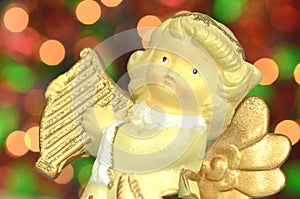Christmas decoration, figure of angel playing the harp