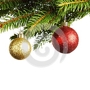 Christmas decoration on fir