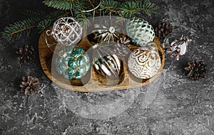 Christmas decoration for firtree glass balls