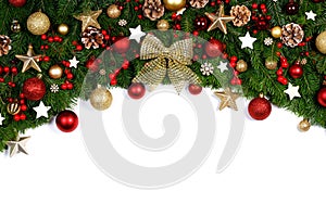 Christmas decoration frame on white