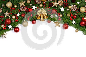 Christmas decoration frame on white