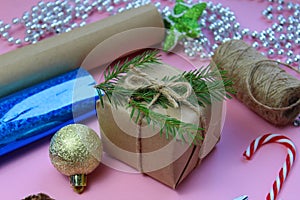 Christmas decoration gift box in packaging process