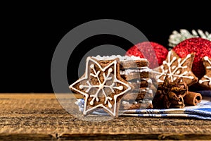 Christmas decoration with gingerbread cookies