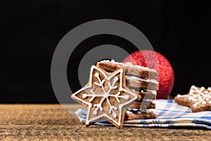 Christmas decoration with gingerbread cookies