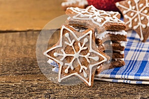 Christmas decoration with gingerbread cookies