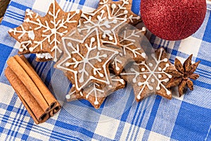 Christmas decoration with gingerbread cookies