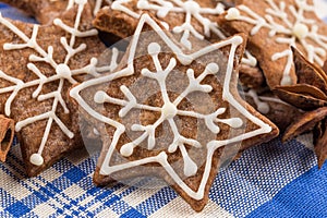 Christmas decoration with gingerbread cookies