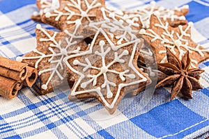 Christmas decoration with gingerbread cookies