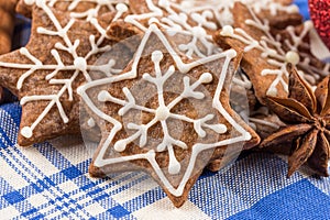 Christmas decoration with gingerbread cookies