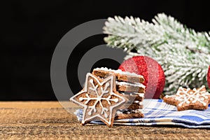 Christmas decoration with gingerbread cookies