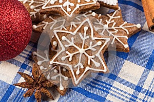 Christmas decoration with gingerbread cookies