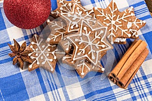 Christmas decoration with gingerbread cookies