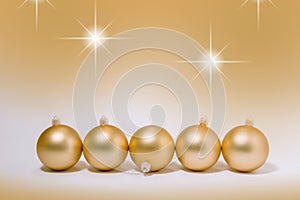 Christmas decoration golden baubles