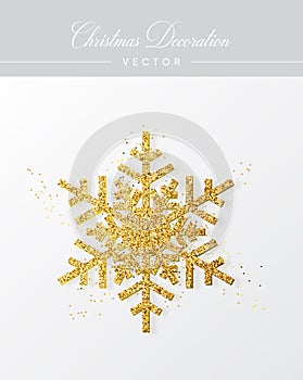 Christmas decoration, golden snowflake