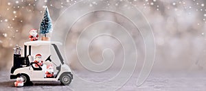 Christmas decoration with golf car on December