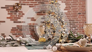 Christmas Decoration, Holiday setting, Table served