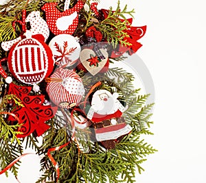 Christmas decoration isolated , white background for post card g