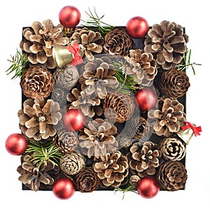 Christmas decoration made of pine cones