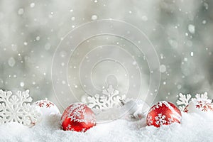 Christmas decoration with natural blurred background.