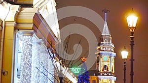 Christmas decoration on Nevsky prospect in Saint-Petersburg