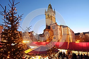 The christmas decoration on the Oldtown square