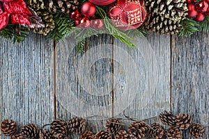 Christmas Decoration Over Wooden Background