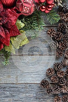 Christmas Decoration Over Wooden Background