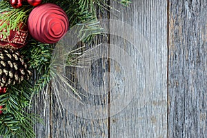 Christmas Decoration Over Wooden Background