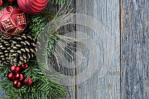 Christmas Decoration Over Wooden Background