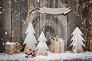 Christmas decoration over wooden background